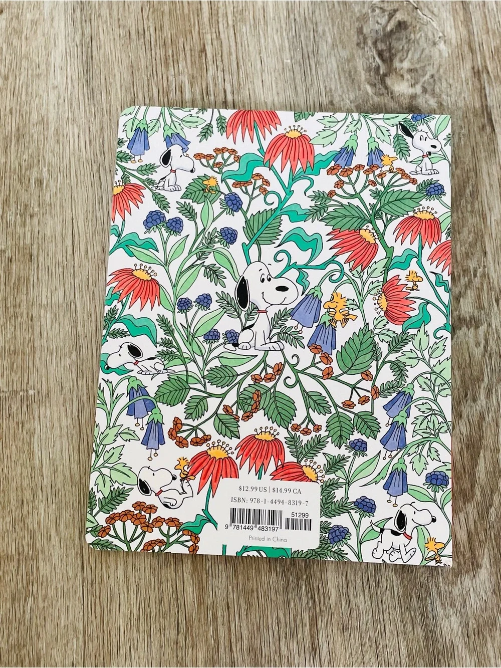 Posh Coloring Book — Red, Green, White Floral Peanuts Cover